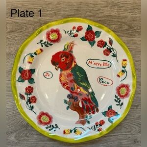 RARE Anthropologie Nathalie Lete Francophile Coco Parrot Plate
